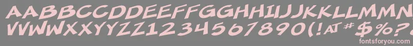 SF Minced Meat Extended Oblique Font – Pink Fonts on Gray Background