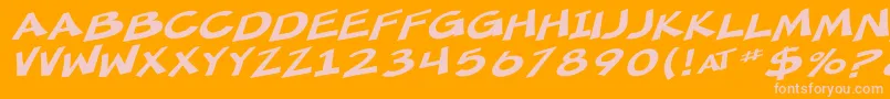 SF Minced Meat Extended Oblique Font – Pink Fonts on Orange Background