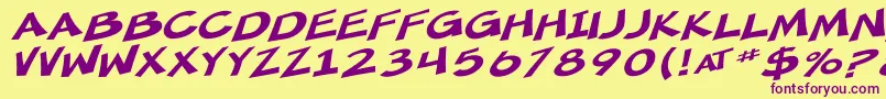 SF Minced Meat Extended Oblique Font – Purple Fonts on Yellow Background