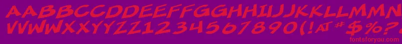 SF Minced Meat Extended Oblique Font – Red Fonts on Purple Background