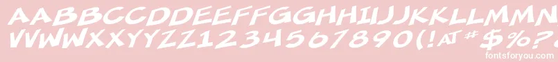 SF Minced Meat Extended Oblique Font – White Fonts on Pink Background