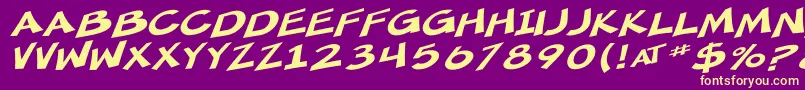 SF Minced Meat Extended Oblique Font – Yellow Fonts on Purple Background