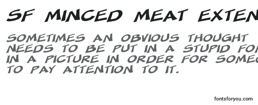 Reseña de la fuente SF Minced Meat Extended Oblique