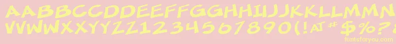 SF Minced Meat Extended Font – Yellow Fonts on Pink Background