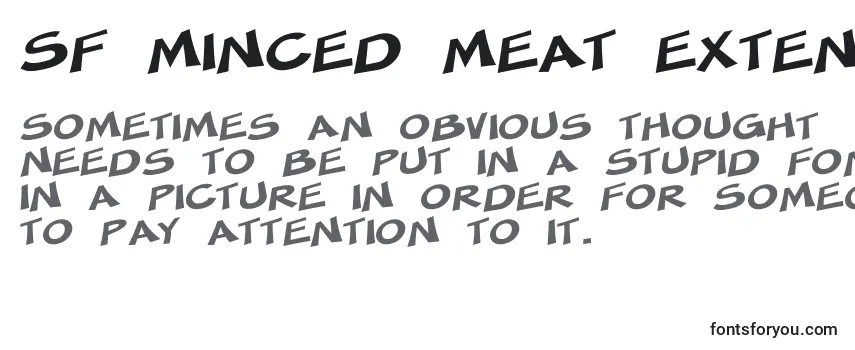 Przegląd czcionki SF Minced Meat Extended