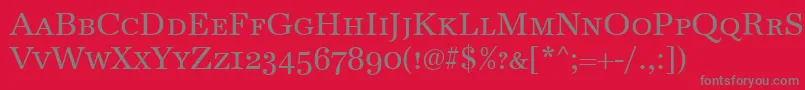 AntiquaCapsRegular Font – Gray Fonts on Red Background