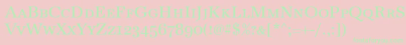 AntiquaCapsRegular Font – Green Fonts on Pink Background