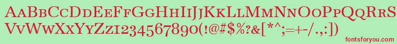 AntiquaCapsRegular Font – Red Fonts on Green Background