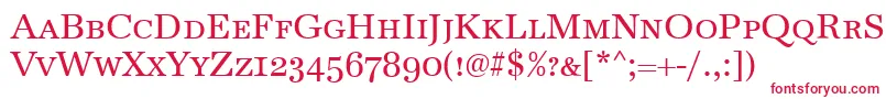 フォントAntiquaCapsRegular – 白い背景に赤い文字