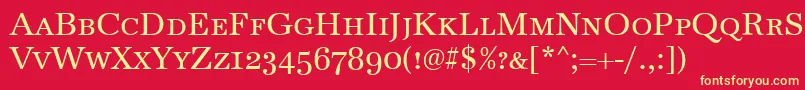 AntiquaCapsRegular Font – Yellow Fonts on Red Background