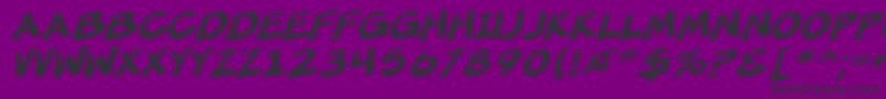 フォントSF Minced Meat Oblique – 紫の背景に黒い文字