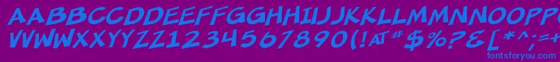 SF Minced Meat Oblique Font – Blue Fonts on Purple Background