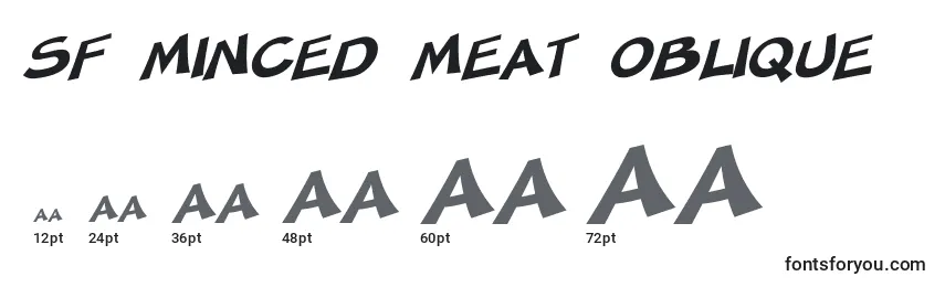 Größen der Schriftart SF Minced Meat Oblique