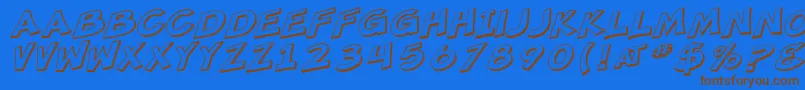 SF Minced Meat Shaded Oblique Font – Brown Fonts on Blue Background