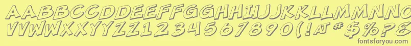 SF Minced Meat Shaded Oblique Font – Gray Fonts on Yellow Background