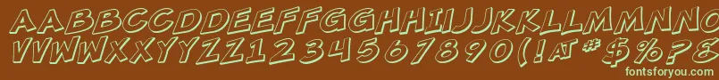 SF Minced Meat Shaded Oblique Font – Green Fonts on Brown Background