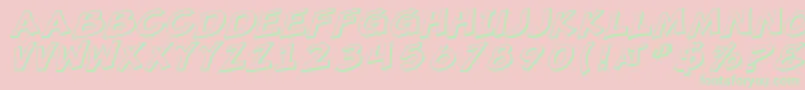 SF Minced Meat Shaded Oblique-Schriftart – Grüne Schriften auf rosa Hintergrund