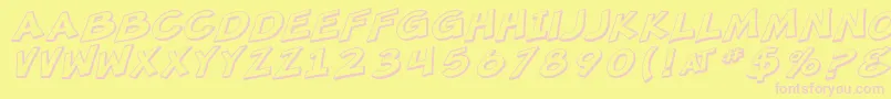 SF Minced Meat Shaded Oblique Font – Pink Fonts on Yellow Background