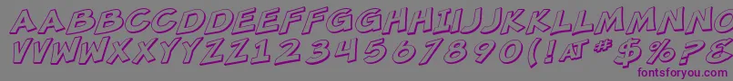 SF Minced Meat Shaded Oblique Font – Purple Fonts on Gray Background