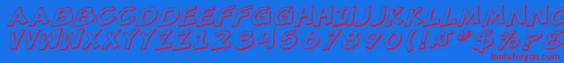 SF Minced Meat Shaded Oblique Font – Red Fonts on Blue Background