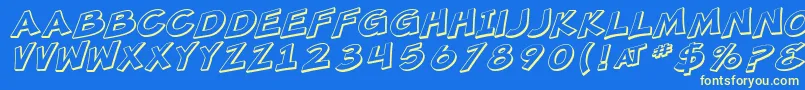 SF Minced Meat Shaded Oblique Font – Yellow Fonts on Blue Background