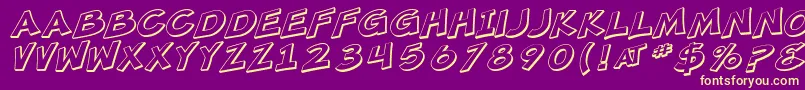 SF Minced Meat Shaded Oblique Font – Yellow Fonts on Purple Background