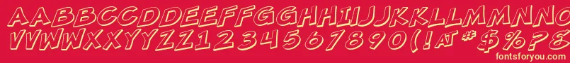 SF Minced Meat Shaded Oblique Font – Yellow Fonts on Red Background