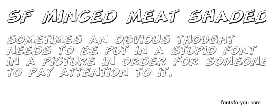Przegląd czcionki SF Minced Meat Shaded Oblique