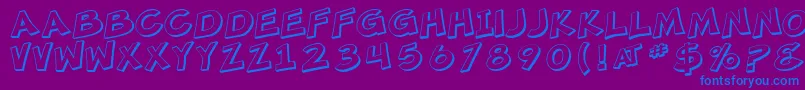 SF Minced Meat Shaded Font – Blue Fonts on Purple Background