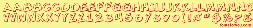 SF Minced Meat Shaded Font – Red Fonts on Yellow Background