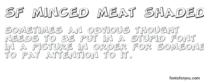 Revisão da fonte SF Minced Meat Shaded