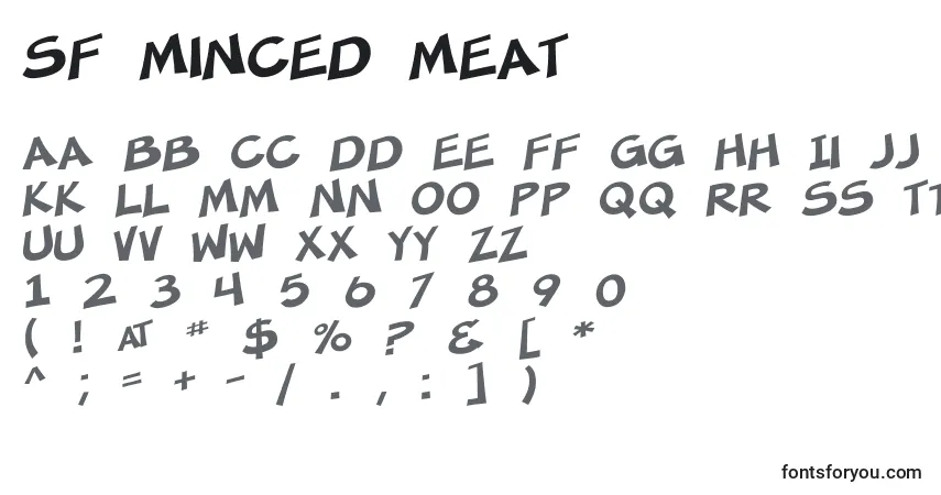 Czcionka SF Minced Meat – alfabet, cyfry, specjalne znaki