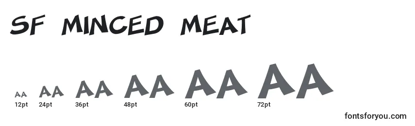 Размеры шрифта SF Minced Meat