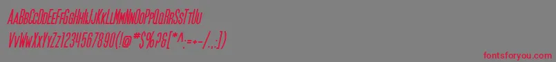SF Movie Poster Bold Oblique Font – Red Fonts on Gray Background