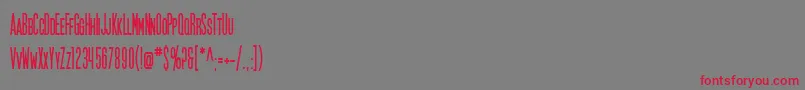 SF Movie Poster Condensed Bold-Schriftart – Rote Schriften auf grauem Hintergrund