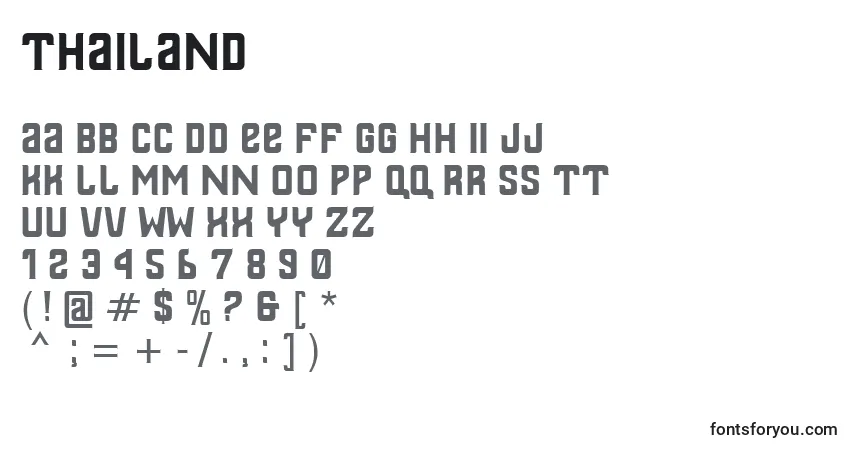 Fuente Thailand - alfabeto, números, caracteres especiales