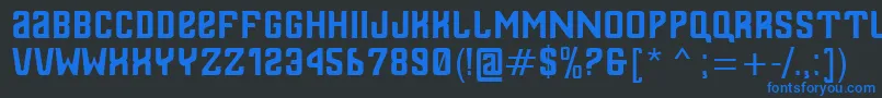 フォントThailand – 黒い背景に青い文字