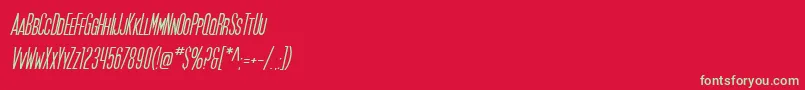 SF Movie Poster Oblique Font – Green Fonts on Red Background