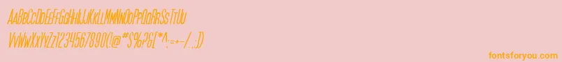 SF Movie Poster Oblique-Schriftart – Orangefarbene Schriften auf rosa Hintergrund