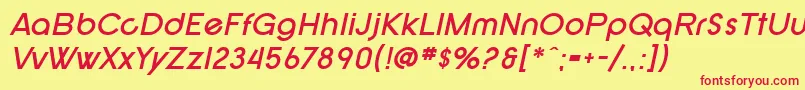 SF New Republic Bold Italic Font – Red Fonts on Yellow Background
