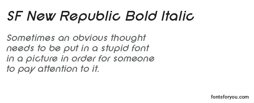 Überblick über die Schriftart SF New Republic Bold Italic