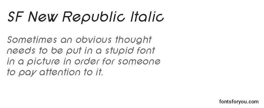 Review of the SF New Republic Italic Font