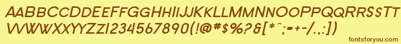 SF New Republic SC Bold Italic Font – Brown Fonts on Yellow Background