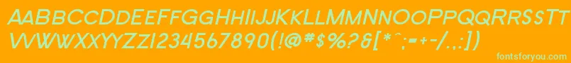 SF New Republic SC Bold Italic Font – Green Fonts on Orange Background