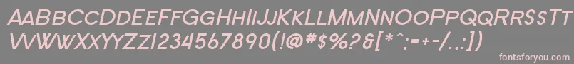 Fonte SF New Republic SC Bold Italic – fontes rosa em um fundo cinza