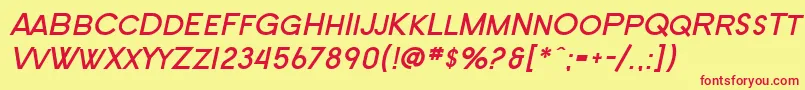 Police SF New Republic SC Bold Italic – polices rouges sur fond jaune