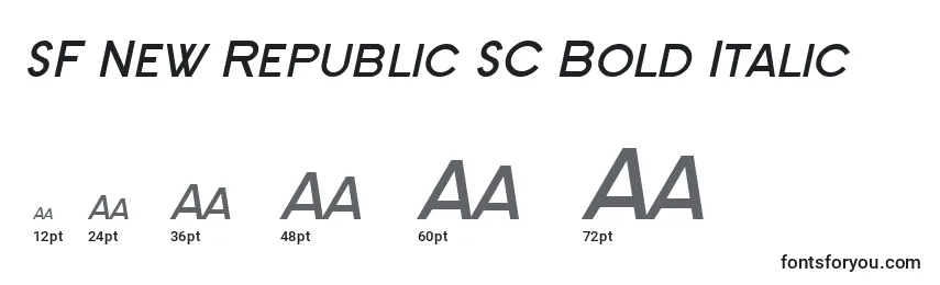 Tamaños de fuente SF New Republic SC Bold Italic