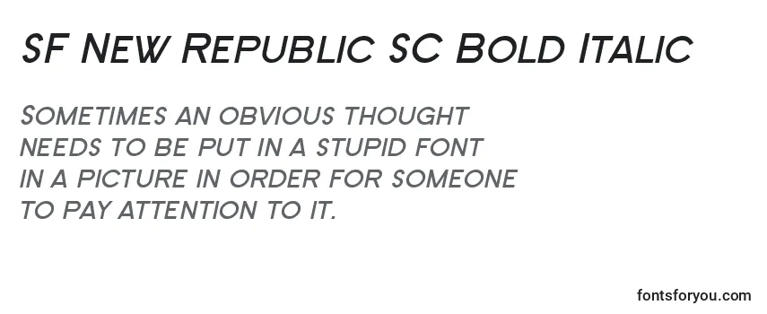 SF New Republic SC Bold Italic -fontin tarkastelu