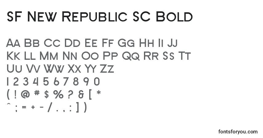Шрифт SF New Republic SC Bold – алфавит, цифры, специальные символы