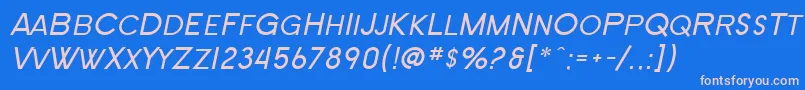 Fonte SF New Republic SC Italic – fontes rosa em um fundo azul